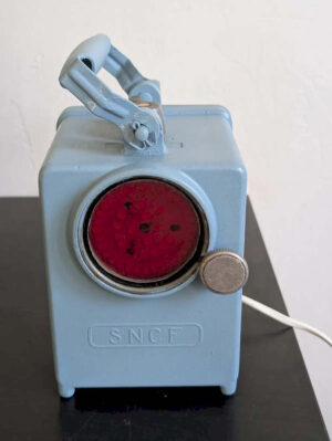 Lampe de Signalisation SNCF Vintage bleu crepuscule restauration unique