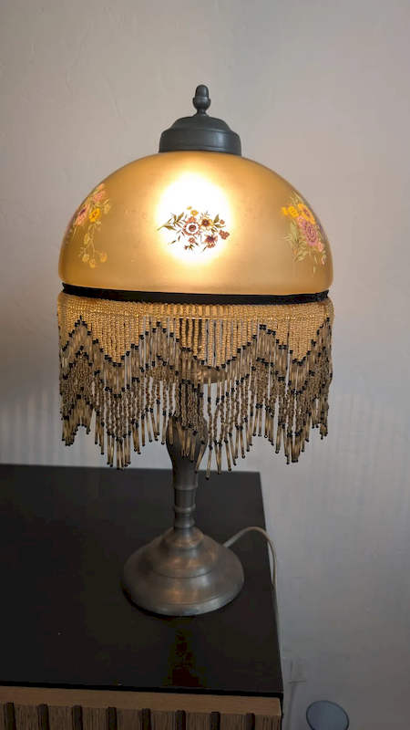Lampe Rétro Style Années Folles - Étain, Verre & Pampilles – Image 2