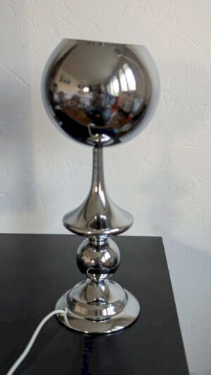 Lampe Spoutnik vintage chrome space age globe oeil de boeuf