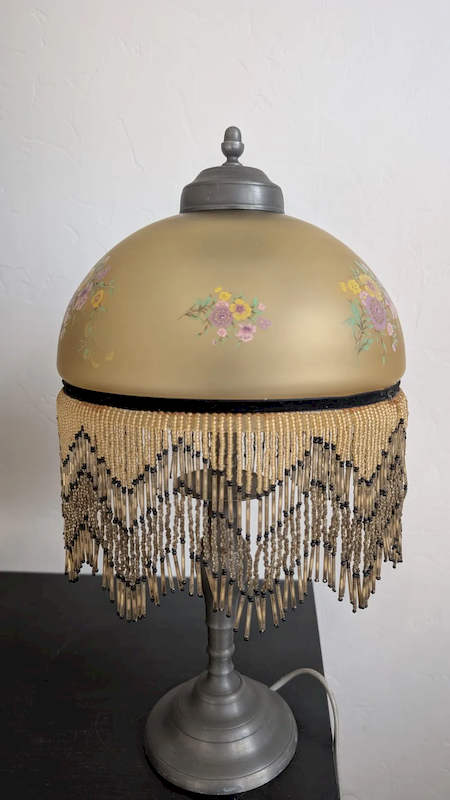 Lampe Rétro Style Années Folles - Étain, Verre & Pampilles – Image 3