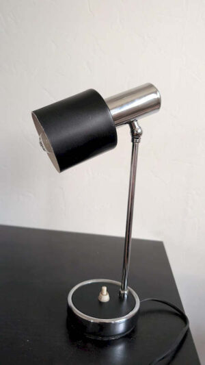 Lampe Spot Vintage design italien annees 70 metal chrome et noir