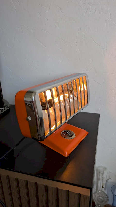 Lampe Upcycling Vintage Sauter – Ancien Chauffage Industriel Transformé – Image 4