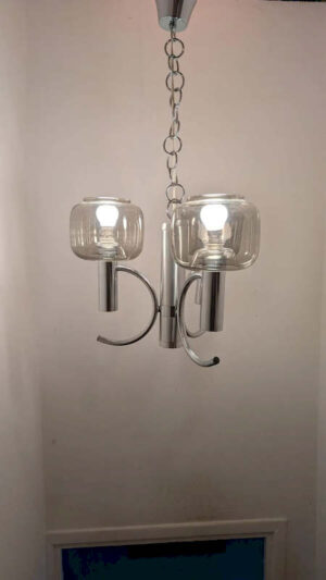 Lustre vintage projecteur de sol chromé design Space Age