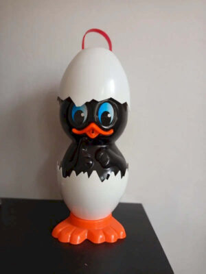 Objet déco vintage Caliméro géant 48cm noir et blanc décoration Pop
