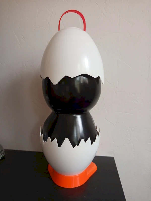 Bonbonnière géante objet déco vintage Caliméro avec tête ouvrante