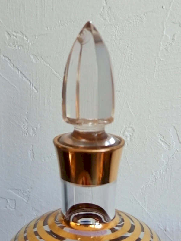Carafe à liqueur Art Déco avec bouchon d'origine verrerie ancienne