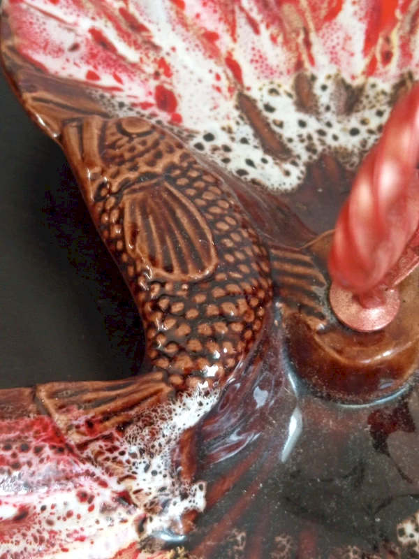 Céramique vintage Serviteur Coquilles & Poissons – Style Vallauris Design Insolite – Image 7